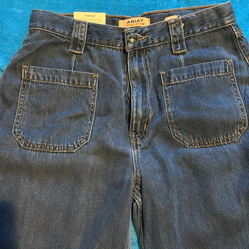 Ariat Women's Dark Blue Wide Leg Jeans - Picture 5 of 5
